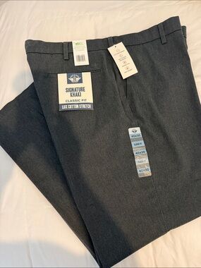 Dockers Signature Khaki Classic Fit Flat Front Shorts - Dark Charcoal